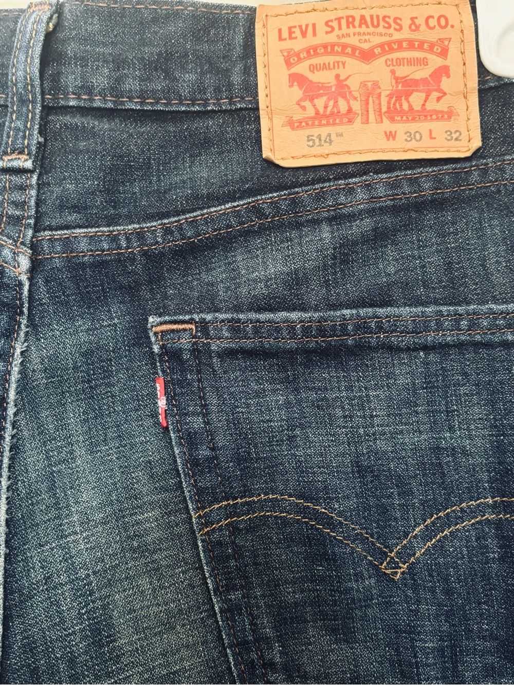 Men’s Levi’s 514 Straight Fit Jeans Dark Wash 30X32 (Measures 32X32)